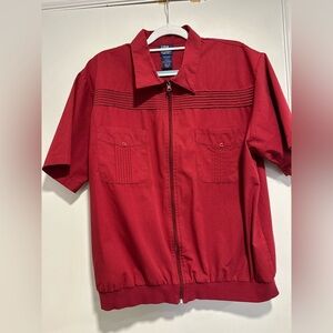 Vintage 70s/80s Men’s Sz: L John Blair Red Bowling Short Sleeve Full Zip Jacket.